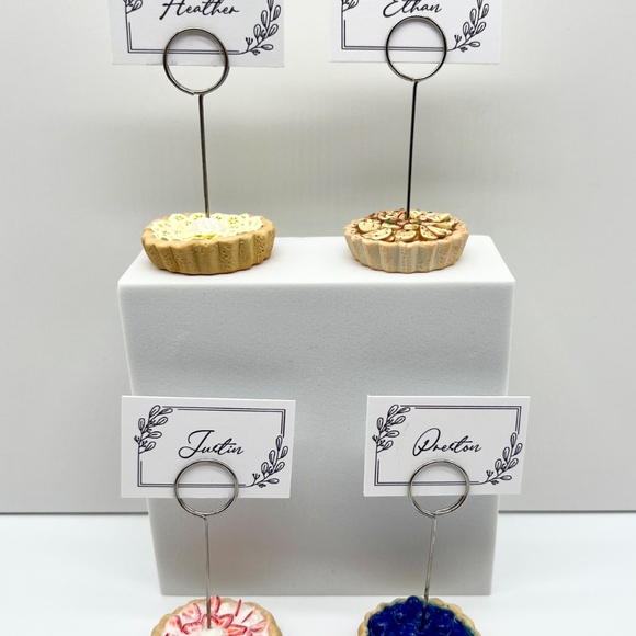 Fruit Tart Place Card Holders - Set of 4 - Apple, Banana, Blueberry, Strawberry - Picture 4 of 16